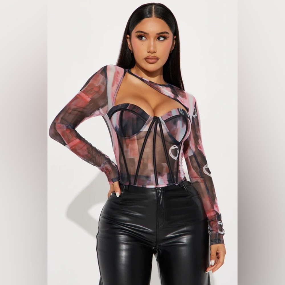 Beautiful Corset Mesh Top, comes w Tags. Brand New. Sold out on Website.